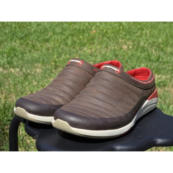 Merrell Shoes - Merrell J02306 Applaud Slide Bracken Brown Leather Mules Shoes Sz 7